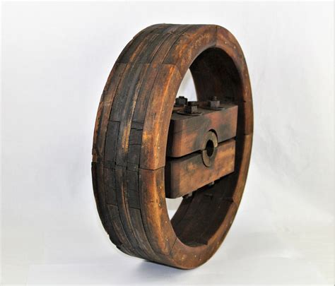 Antique 18” Wooden Split Wheel Pulley, Belt Pulley, Farm Pulley