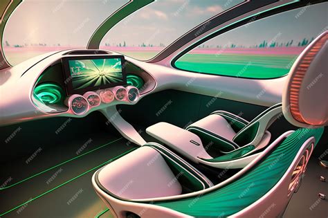 Premium AI Image | Generative ai self driving electric car interior