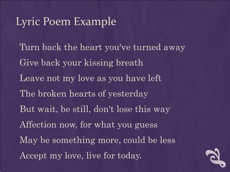 Lyric Poems Examples