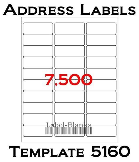 Staples White Address Labels Template 5160 | Arts - Arts