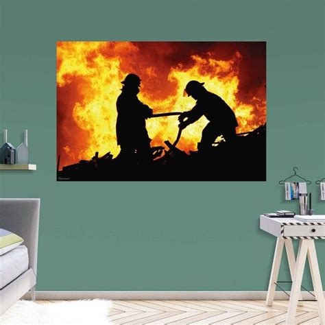 Fathead Firefighter Wall Mural | Firefighter art, Firefighter, Mural