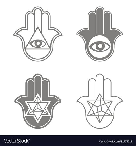 Icon with kabbalah symbol hamsa Royalty Free Vector Image