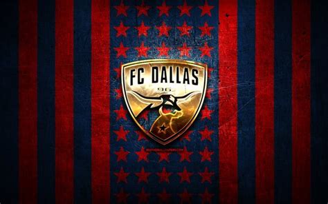Download imagens Bandeira do FC Dallas, MLS, fundo de metal azul vermelho, clube de futebol ...