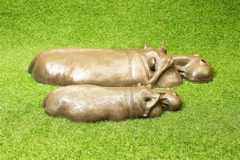 Hippo Garden Ornaments Hippopotamus Metal Yard Art Resin/ | Etsy