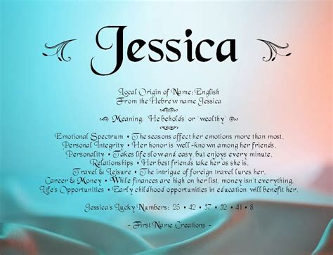 Jessica means "he beholds" | Jessica name, Names with meaning, Name coloring pages