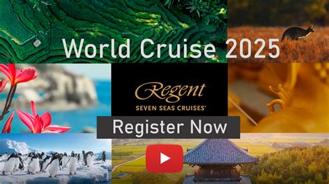 Round The World Flights+Regent World Cruise 2025 Pre-Rego+Four Seasons Private Jet Tours