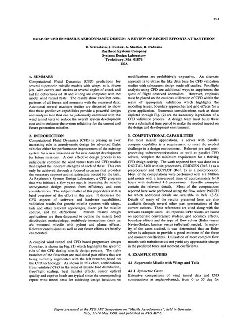 Role of CFD in Missile Aerodynamic Design: A Review of Recent Efforts ...