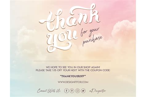 Thank You For Your Purchase Card Template, For Your Order Ca