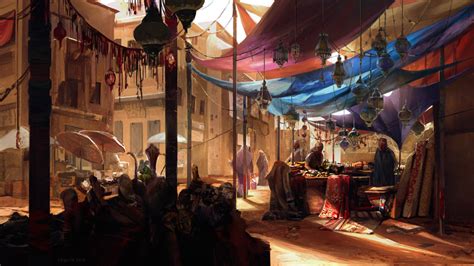 ArtStation - Bazar, Olga Ok | Fantasy landscape, Concept art, Environment concept art