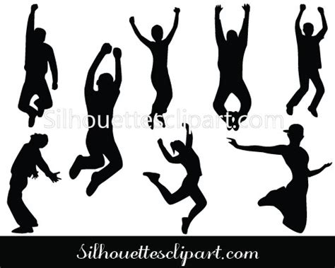 Happy People Silhouette Vector | People silhouette, Silhouette vector, People vector