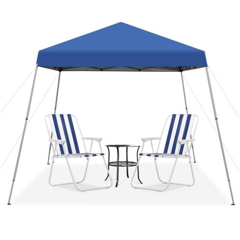 Outdoor Instant Pop-up Canopy w/ Carrying Bag Beach Camping - Blue