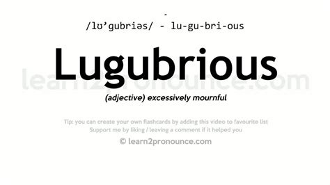 Pronunciation of Lugubrious | Definition of Lugubrious - YouTube