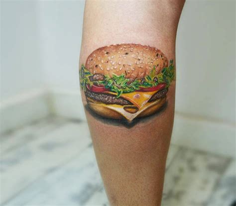 Hamburger tattoo by Andrea Morales | Photo 17632