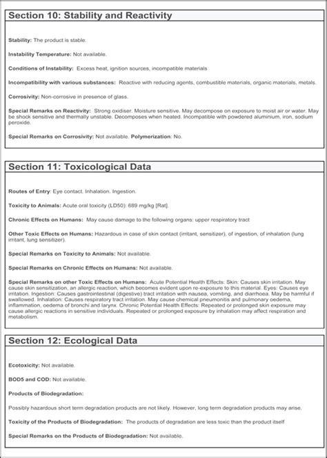 Material Safety Data Sheet (MSDS) - Ammonium Persulphate - UK Supplier