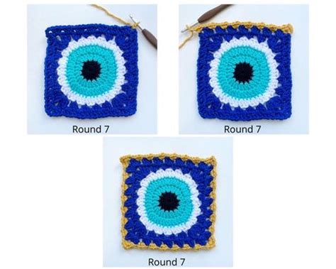 Evil Eye Granny Square Free Crochet Blanket Pattern in 2022 | Crochet ...