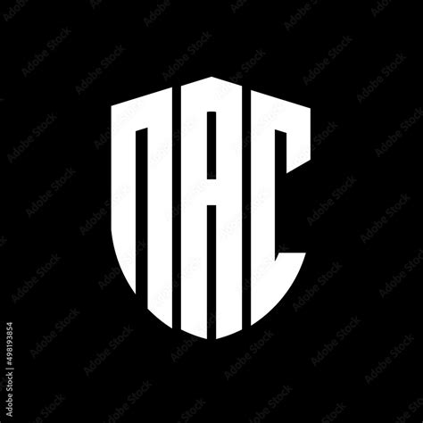 NAC letter logo design. NAC modern letter logo with black background ...