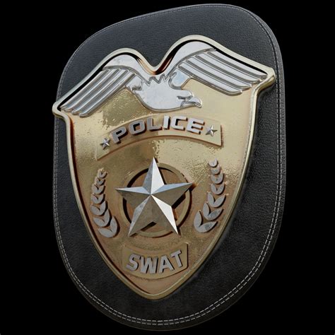 realtime SWAT Police Badge Photorealistic PBR Low-poly 3D