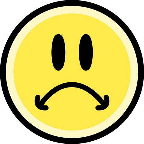 Clipart - Sad Face Emoticon (Yellow)