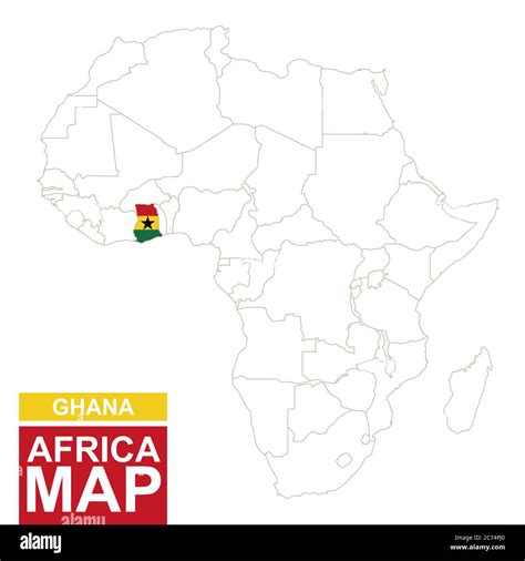 Map Of Africa Ghana Highlighted - My Maps