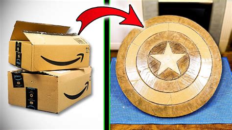 DIY Captain America shield from cardboard + Magnetic Bracelet! - YouTube