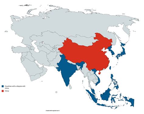 Countries with territorial disputes with China | Map, Country, Dispute