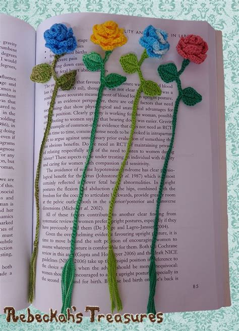 Ring Around the Rosy Bookmark - free crochet pattern at Rebeckah's Treasures. | Crochet bookmark ...