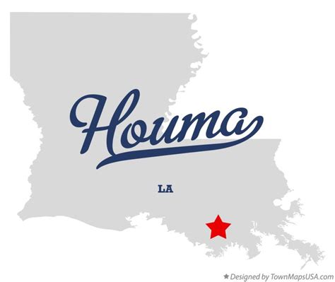 Map of Houma, LA, Louisiana