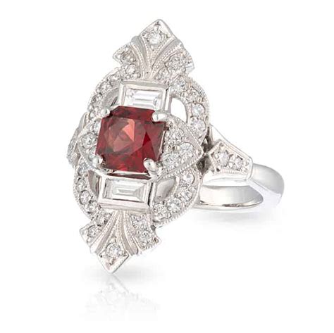 Red Spinel & Diamond Ring - Artisans Bespoke Jewellers