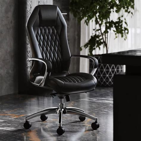 Black Leather Executive Desk Chair - Odditieszone