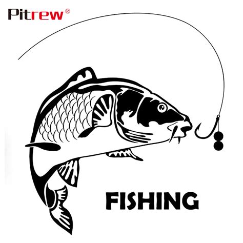 1PC High Quality 17.6*19cm Fish Fishing Funny Car Fuel Tank Car Stickers Vinyl Decals for ...