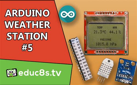 Arduino Weather Station Project with ATMEGA328P, DHT22, BMP180, BH1750 and a Nokia 5110 LCD ...