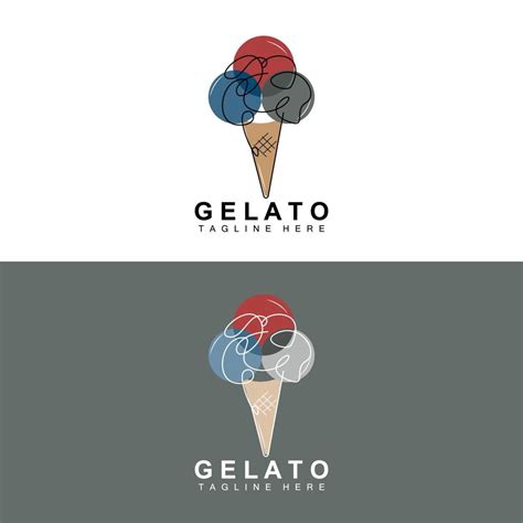 Ice Cream Gelato Logo Design, Sweet Soft Cold Food, Vector Brand ...