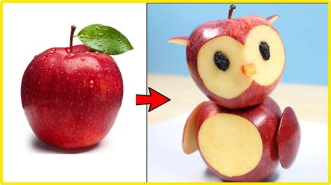 3 Simple Fruit Carving Ideas For Kids | Fruit Carving Apple Step By ...