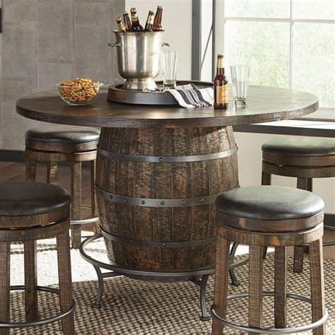 Metroflex Round Wine Barrel Pub Table by Sunny Designs | FurniturePick