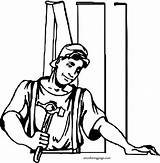 Carpenter Working Young Printable coloring pages  Free sketch template