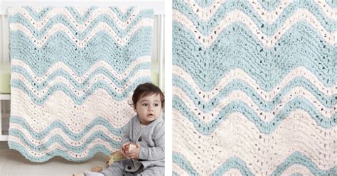 Ripple Stripes Knitted Baby Blanket [FREE Knitting Pattern]