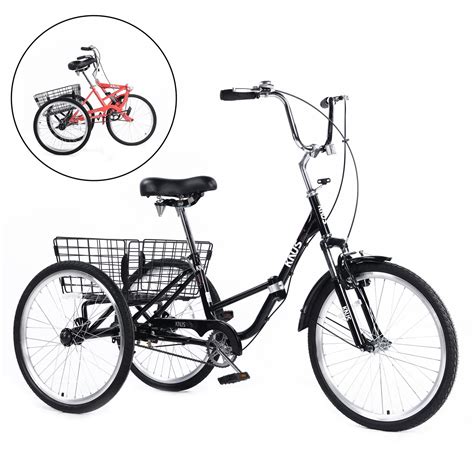 Adult Folding Tricycles 3 Wheel with Installation Tools,Foldable ...