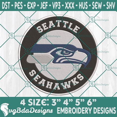 Seattle Seahawks Logo Embroidery Designs, NFL Team Logo Embroidered