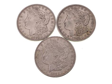 Lot - Set of 3 1921 Morgan Silver Dollars