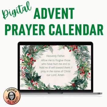 Digital Advent Prayer Calendar 24 Unique Catholic Christian Prayers EDITABLE!