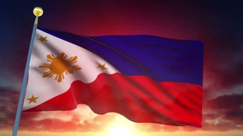 Philippines Flag Sunset 25 Fps Loop Stock Footage Video (100% Royalty ...