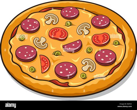 Tasty classical Italian pizza. Vector illustration Stock Vector Image ...