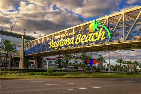 A welcome sign in Daytona Beach, Florida. Photograph by Miroslav Liska ...