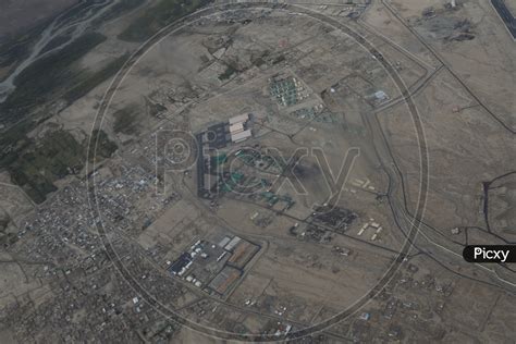 Image of Leh Airport in aerial view from flight window-GD911071-Picxy