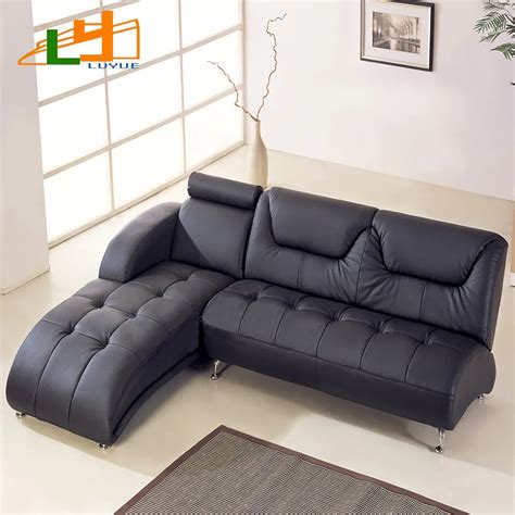 Small apartment L shaped corner sofa leather sofa modern Chinese Foshan ...