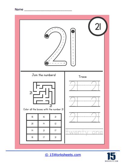 Number 21 Worksheets - 15 Worksheets.com