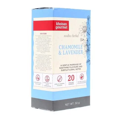 Khoisan Gourmet Rooibos Tea with Chamomile and Lavender - 20 Tagless Bags | Holisteeq