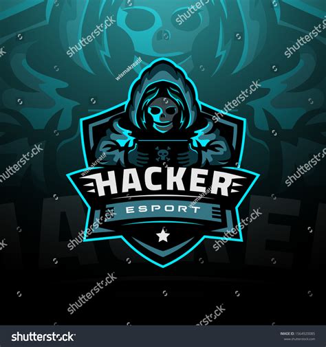 Hacker On Dark Logo Gaming Esport Stock Vector (Royalty Free ...