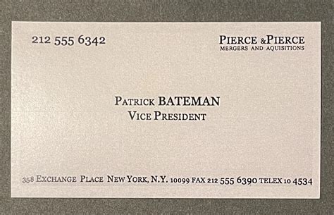 American Psycho Business Card Template