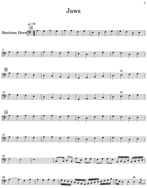 Jaws - Sheet music for Baritone Horn